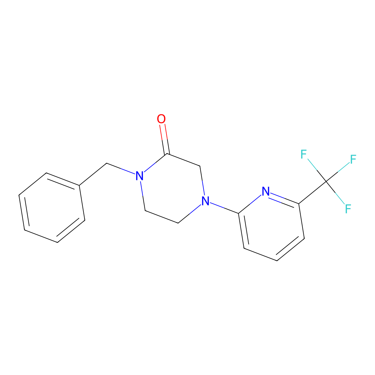 1-Benzyl-4-[6-(trifluoromethyl)pyridin-2-yl]piperazin-2-one molecular structure, CAS 2415472-79-4