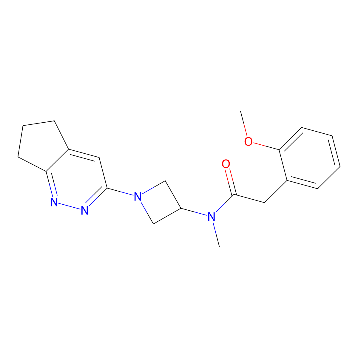 N-(1-{5H,6H,7H-cyclopenta[c]pyridazin-3-yl}azetidin-3-yl)-2-(2-methoxyphenyl)-N-methylacetamide molecular structure, CAS 2415472-80-7