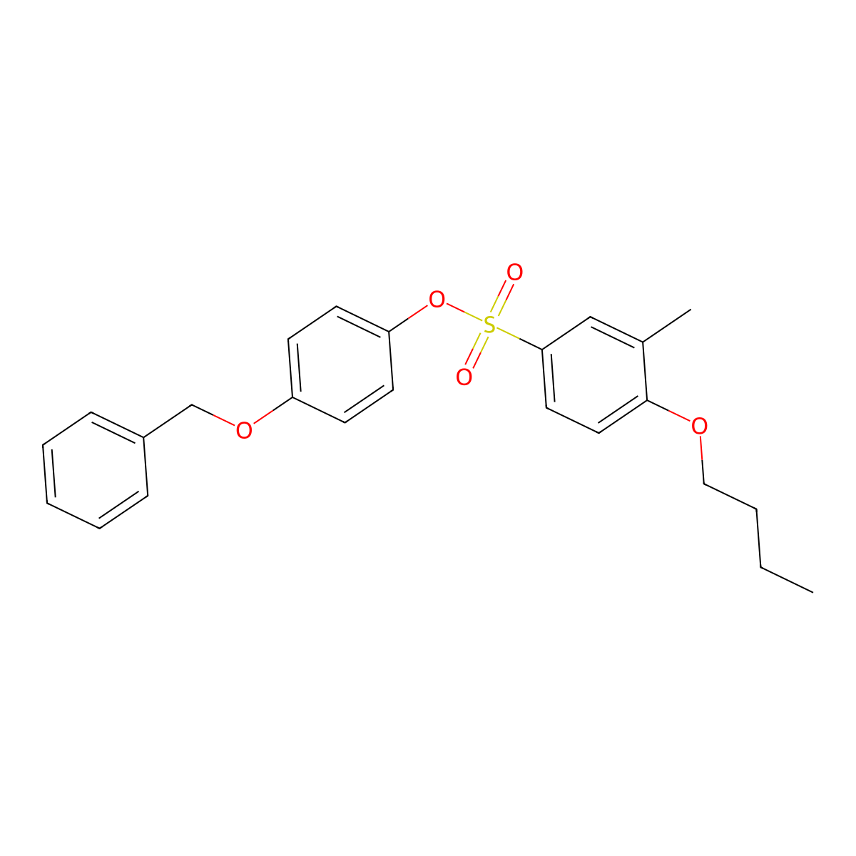 4-(Benzyloxy)phenyl 4-butoxy-3-methylbenzene-1-sulfonate molecular structure, CAS 2415472-81-8