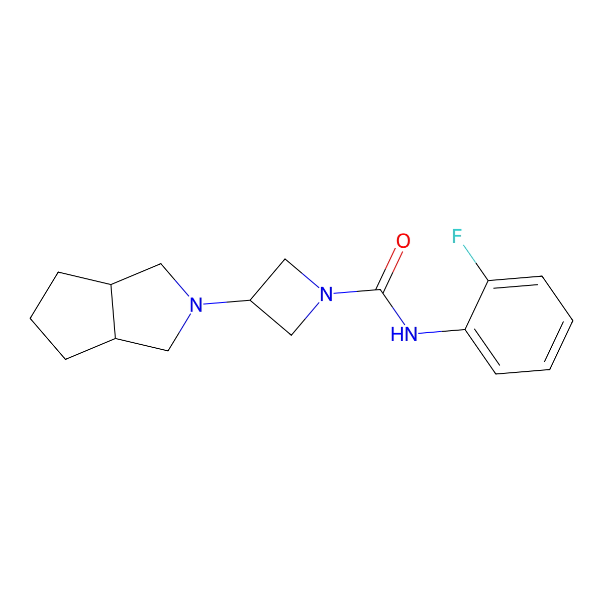 N-(2-fluorophenyl)-3-{octahydrocyclopenta[c]pyrrol-2-yl}azetidine-1-carboxamide molecular structure, CAS 2415473-04-8
