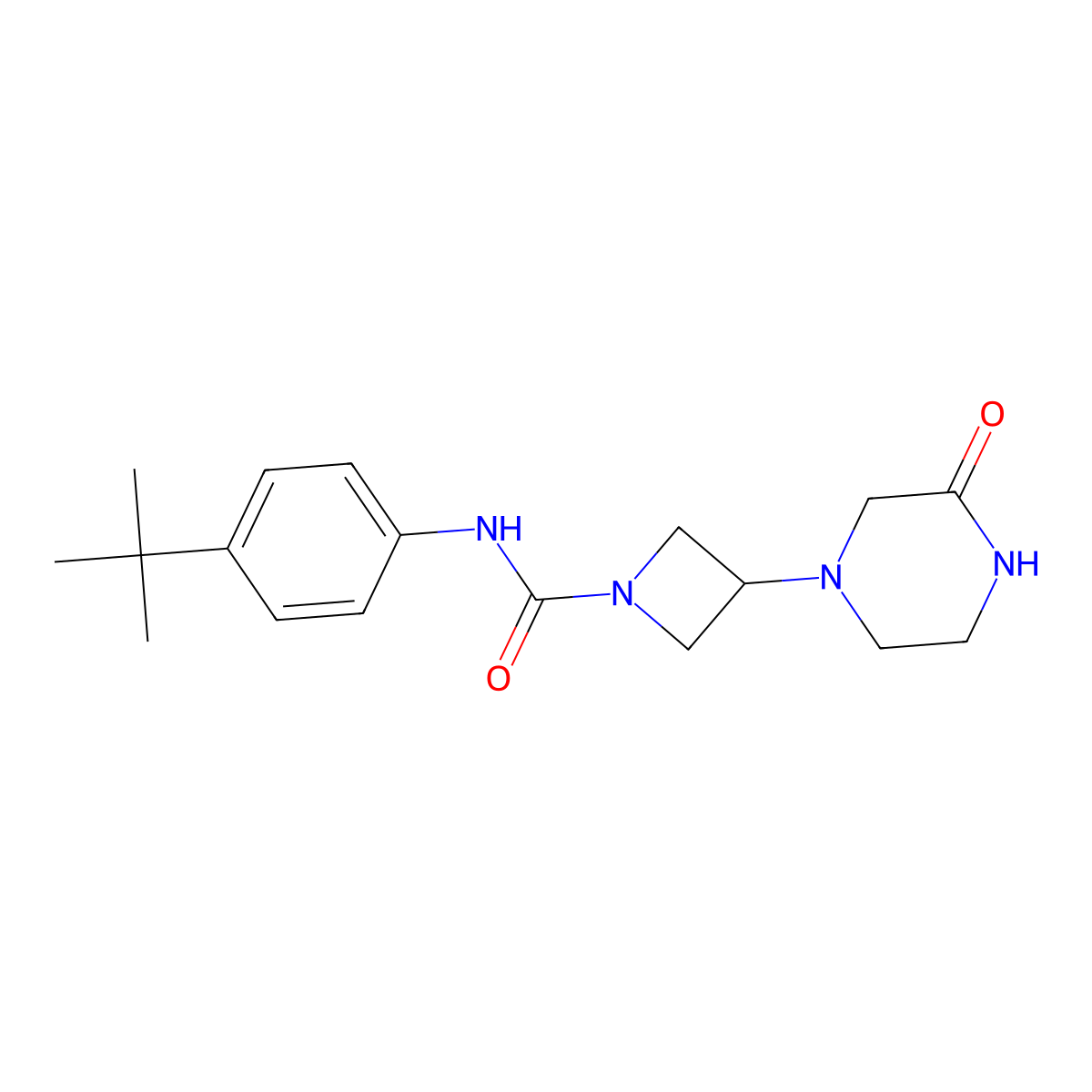 N-(4-Tert-butylphenyl)-3-(3-oxopiperazin-1-yl)azetidine-1-carboxamide molecular structure, CAS 2415473-12-8