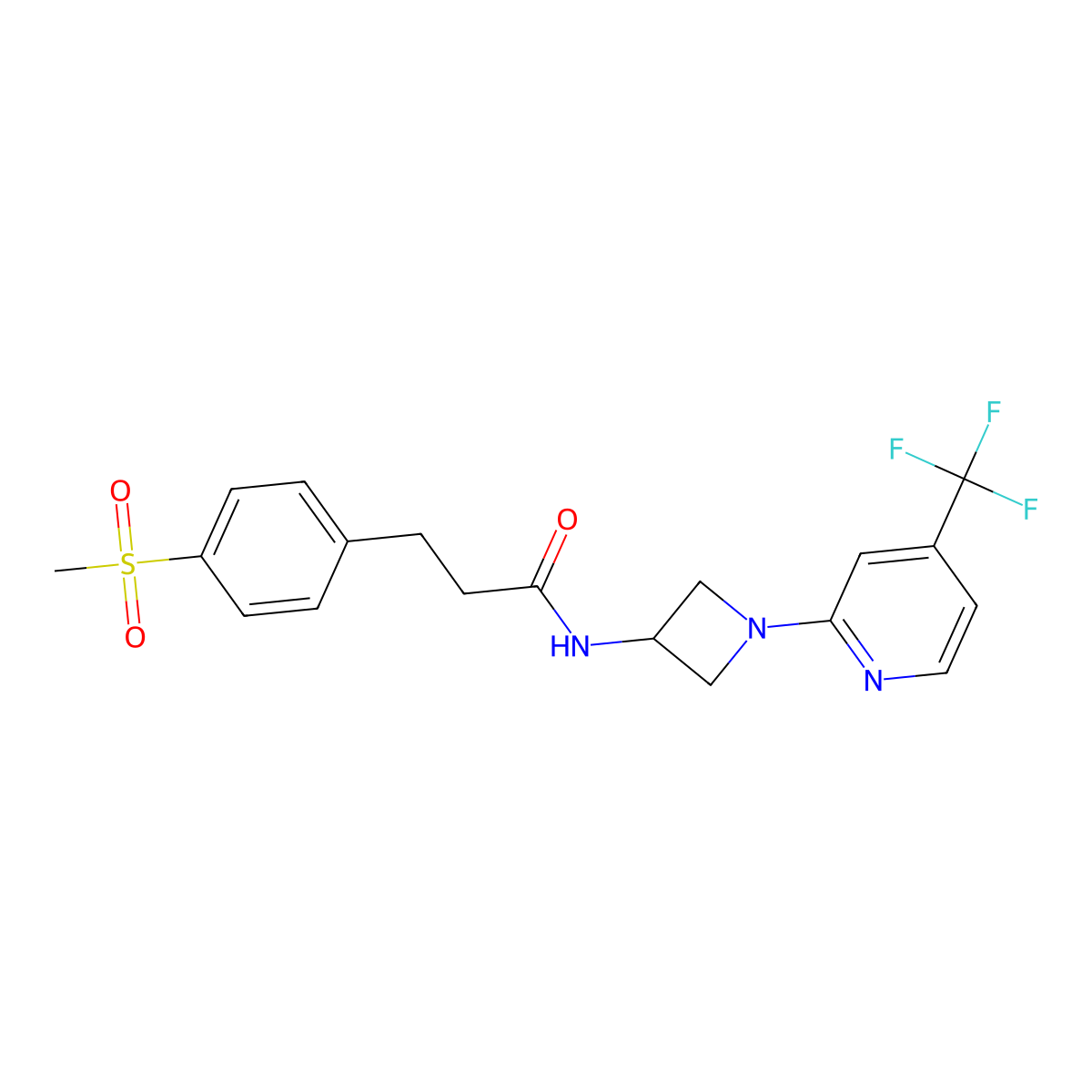 3-(4-methanesulfonylphenyl)-N-{1-[4-(trifluoromethyl)pyridin-2-yl]azetidin-3-yl}propanamide molecular structure, CAS 2415487-40-8