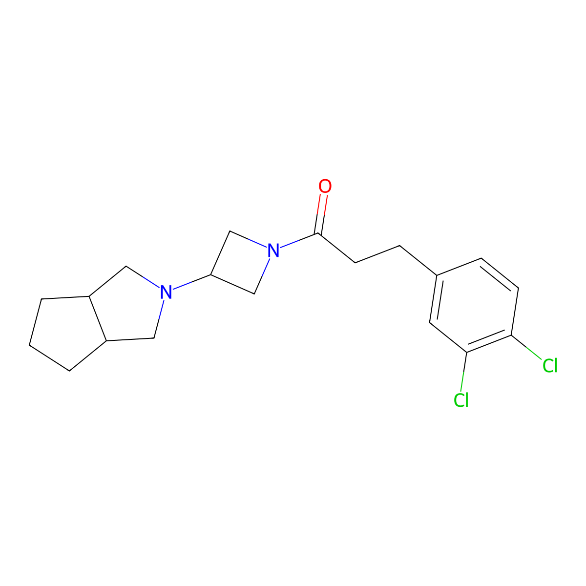 3-(3,4-Dichlorophenyl)-1-(3-{octahydrocyclopenta[c]pyrrol-2-yl}azetidin-1-yl)propan-1-one molecular structure, CAS 2415487-61-3