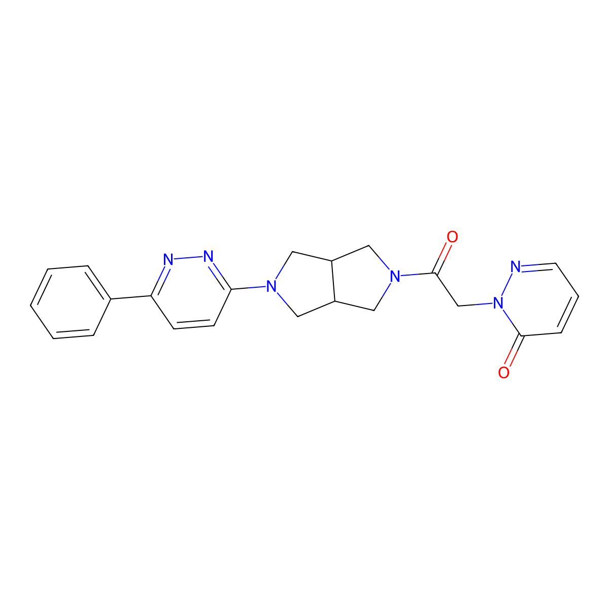 2-{2-Oxo-2-[5-(6-phenylpyridazin-3-yl)-octahydropyrrolo[3,4-c]pyrrol-2-yl]ethyl}-2,3-dihydropyridazin-3-one molecular structure, CAS 2415487-67-9