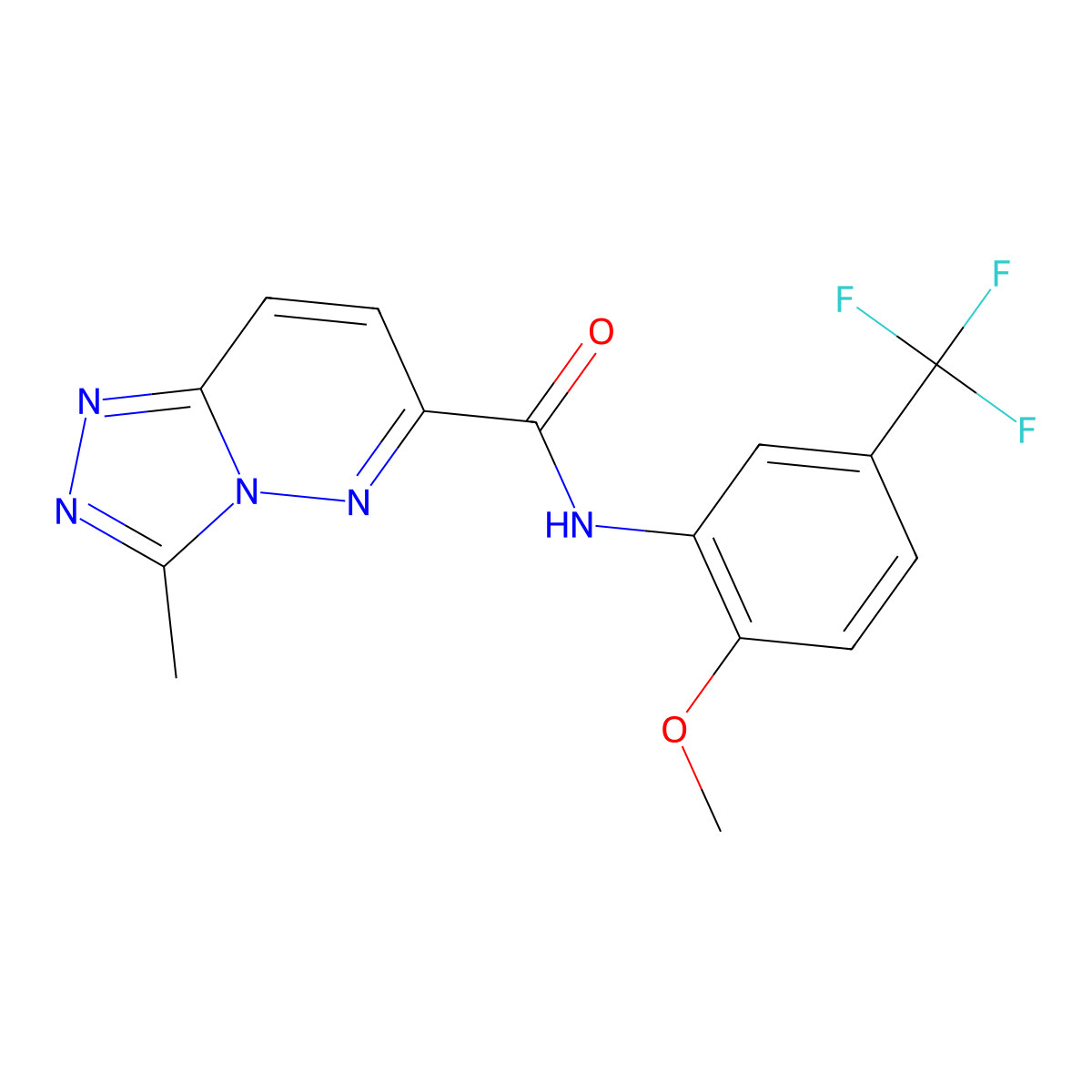 N-[2-Methoxy-5-(trifluoromethyl)phenyl]-3-methyl-[1,2,4]triazolo[4,3-b]pyridazine-6-carboxamide molecular structure, CAS 2415487-69-1
