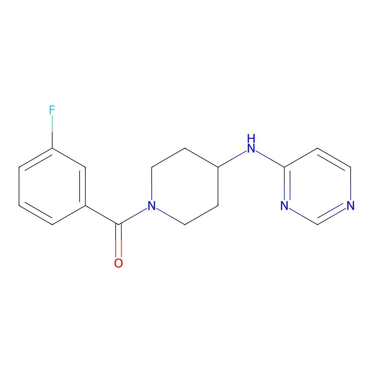 N-[1-(3-fluorobenzoyl)piperidin-4-yl]pyrimidin-4-amine molecular structure, CAS 2415487-75-9