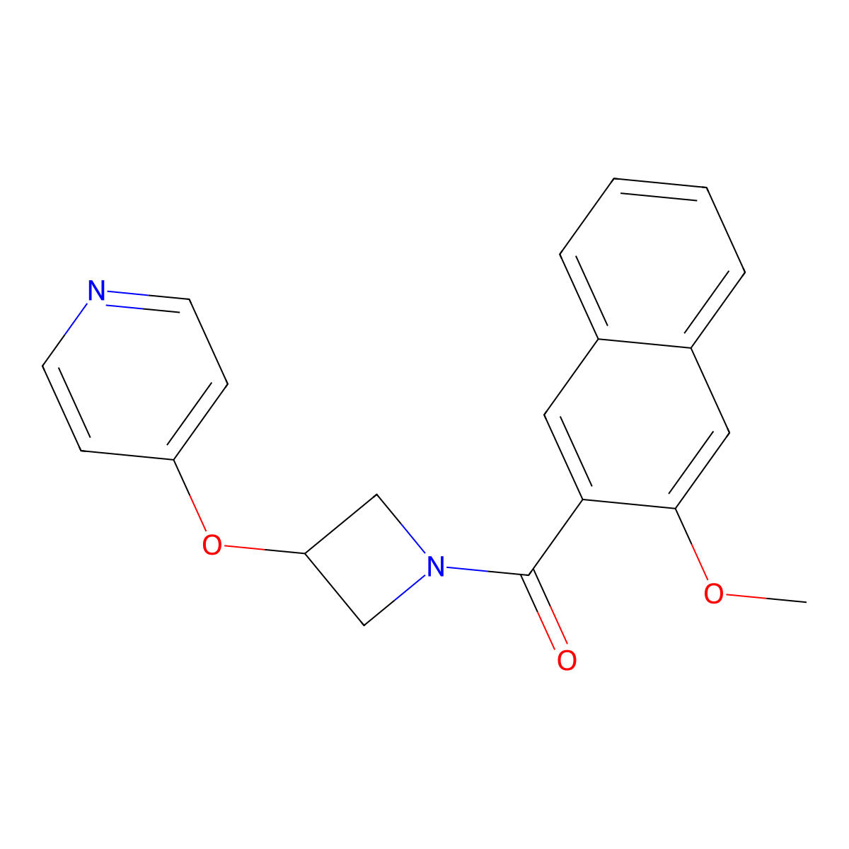 4-{[1-(3-Methoxynaphthalene-2-carbonyl)azetidin-3-yl]oxy}pyridine molecular structure, CAS 2415487-82-8