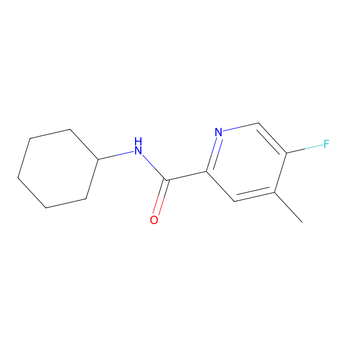 N-Cyclohexyl-5-fluoro-4-methylpyridine-2-carboxamide molecular structure, CAS 2415487-85-1