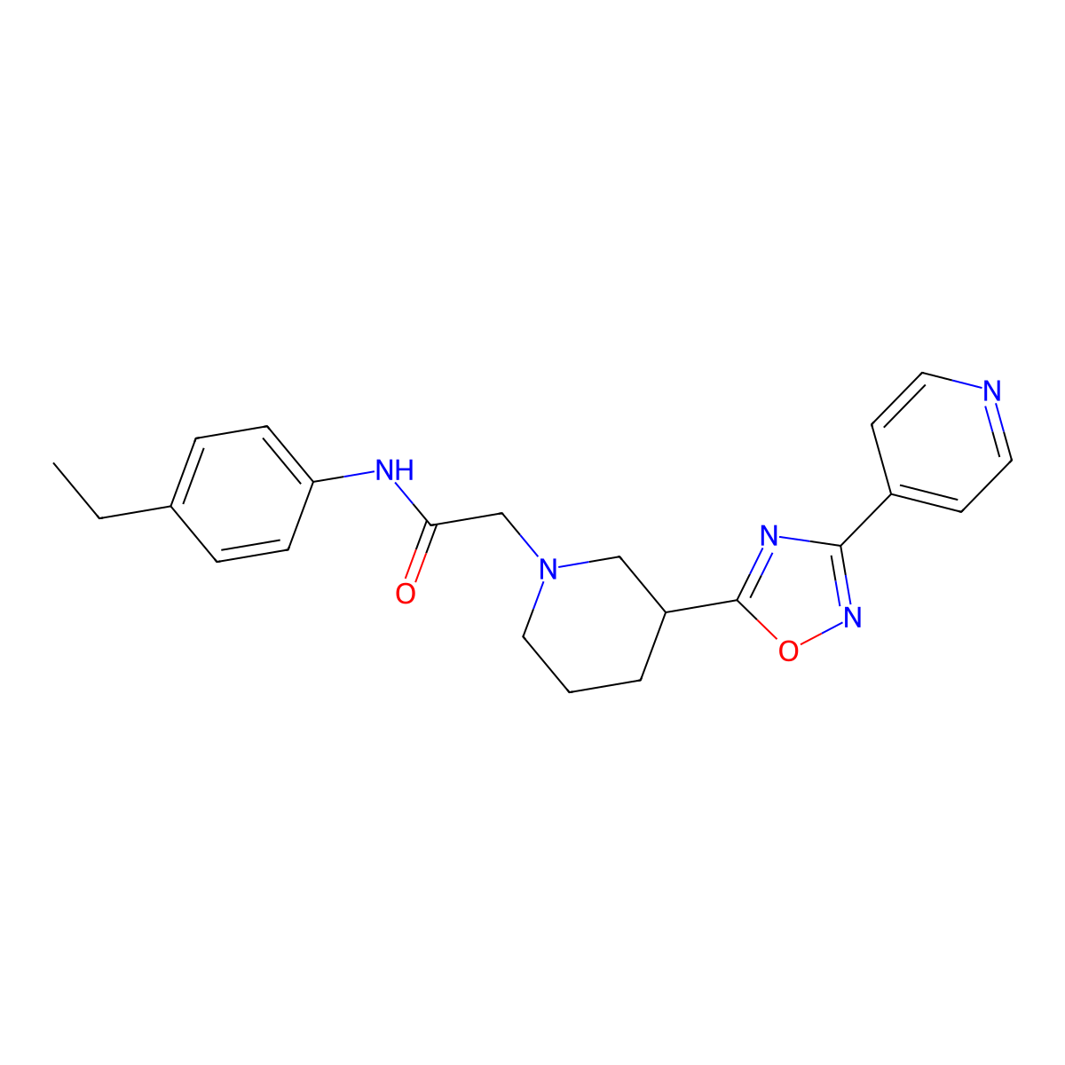N-(4-ethylphenyl)-2-{3-[3-(pyridin-4-yl)-1,2,4-oxadiazol-5-yl]piperidin-1-yl}acetamide molecular structure, CAS 2415487-98-6