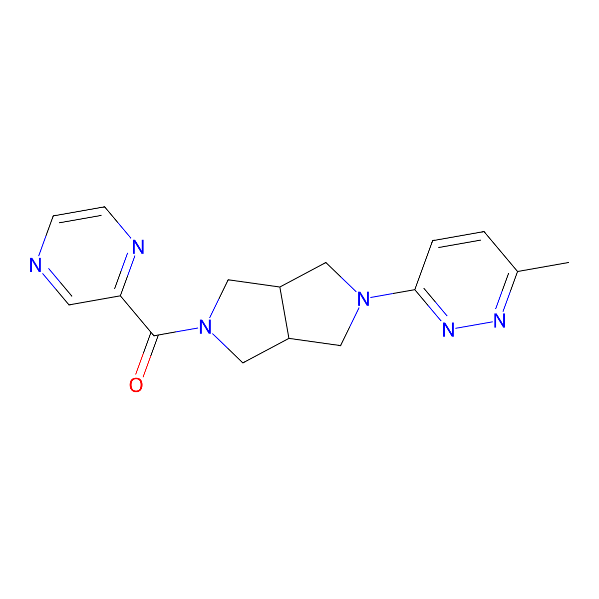 3-Methyl-6-[5-(pyrazine-2-carbonyl)-octahydropyrrolo[3,4-c]pyrrol-2-yl]pyridazine molecular structure, CAS 2415488-05-8