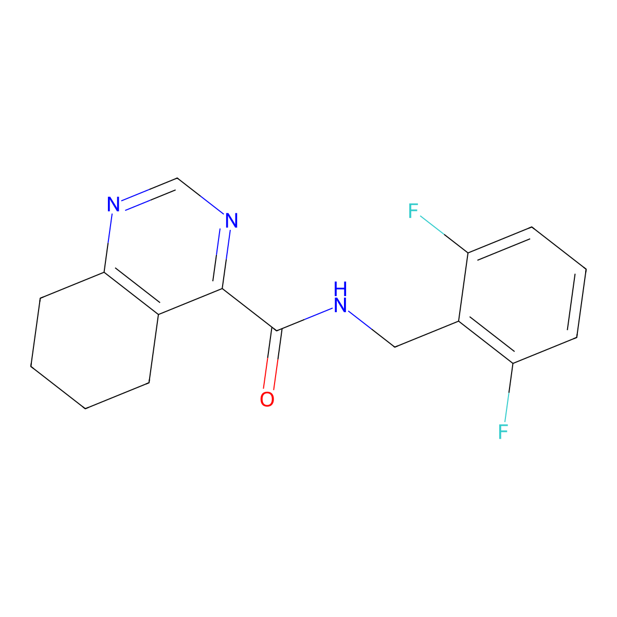 N-[(2,6-Difluorophenyl)methyl]-5,6,7,8-tetrahydroquinazoline-4-carboxamide molecular structure, CAS 2415488-15-0