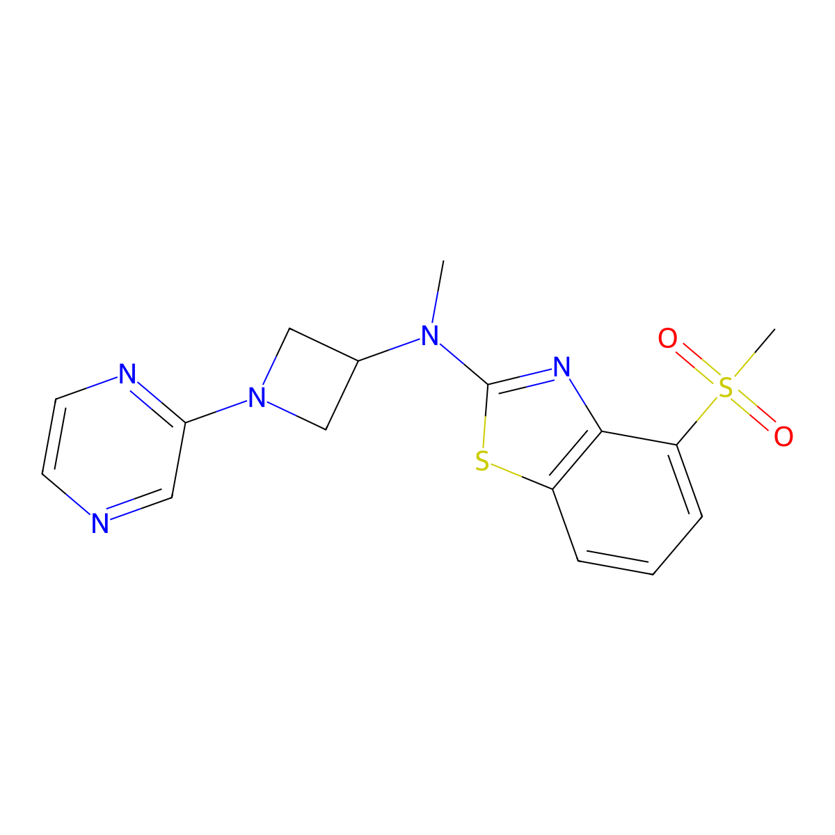 4-methanesulfonyl-N-methyl-N-[1-(pyrazin-2-yl)azetidin-3-yl]-1,3-benzothiazol-2-amine molecular structure, CAS 2415488-18-3
