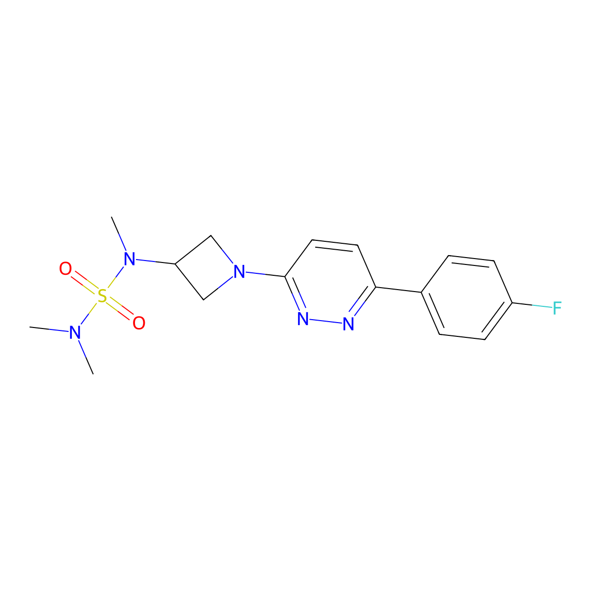 ({1-[6-(4-Fluorophenyl)pyridazin-3-yl]azetidin-3-yl}(methyl)sulfamoyl)dimethylamine molecular structure, CAS 2415488-20-7