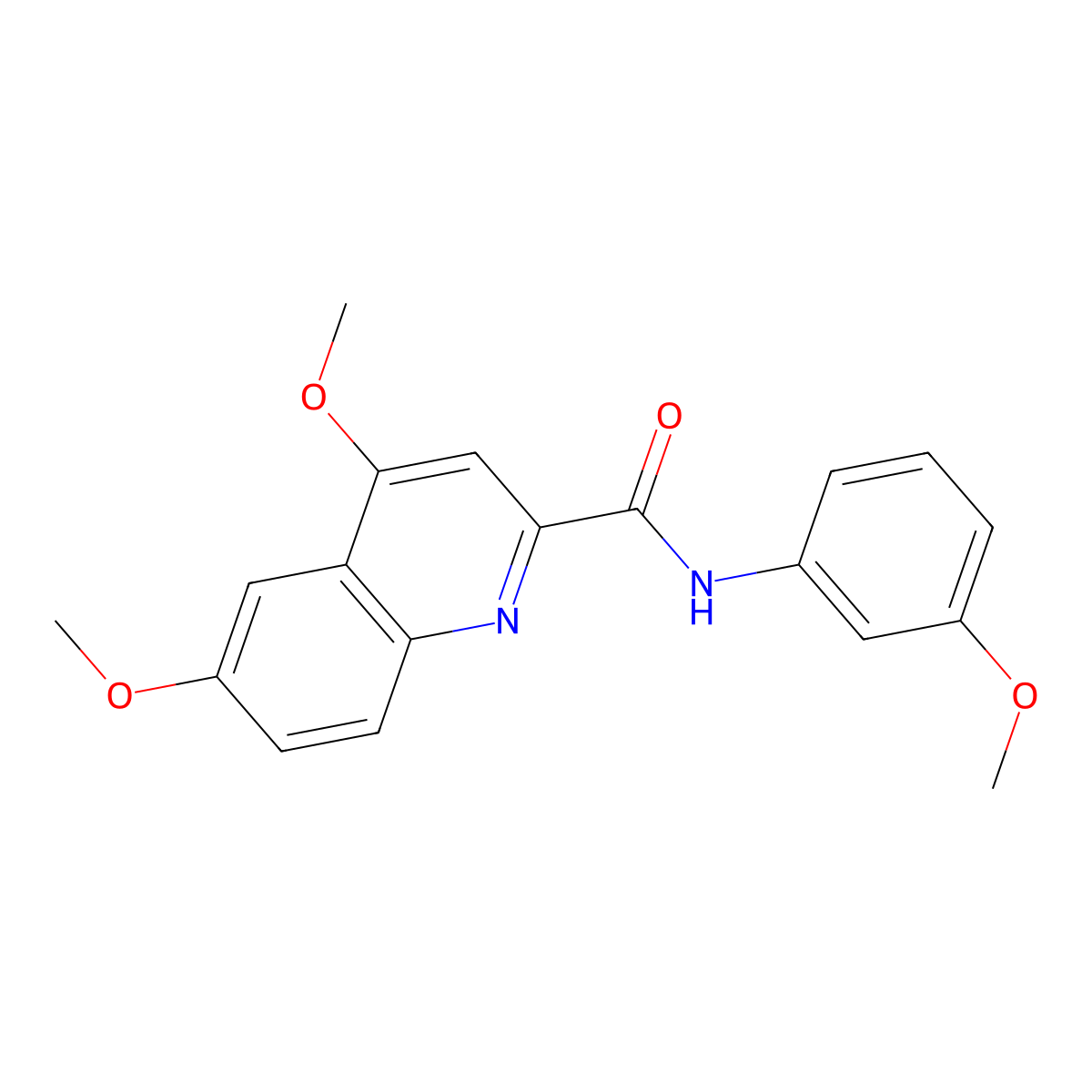 4,6-dimethoxy-N-(3-methoxyphenyl)quinoline-2-carboxamide molecular structure, CAS 2415488-27-4