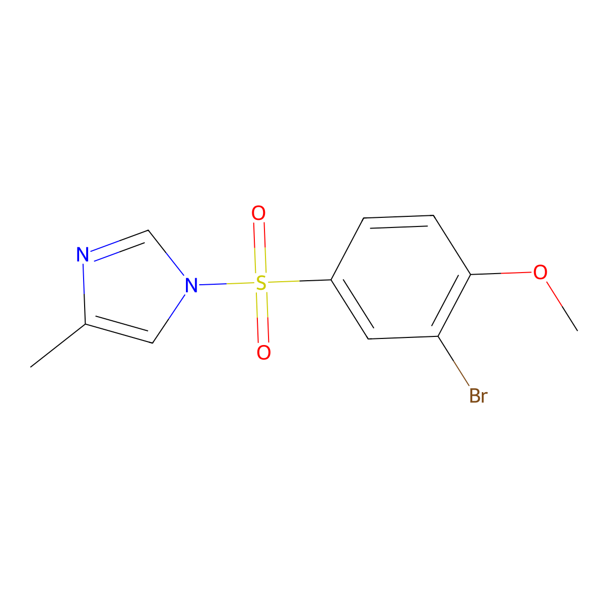 1-(3-bromo-4-methoxybenzenesulfonyl)-4-methyl-1H-imidazole molecular structure, CAS 2415488-36-5