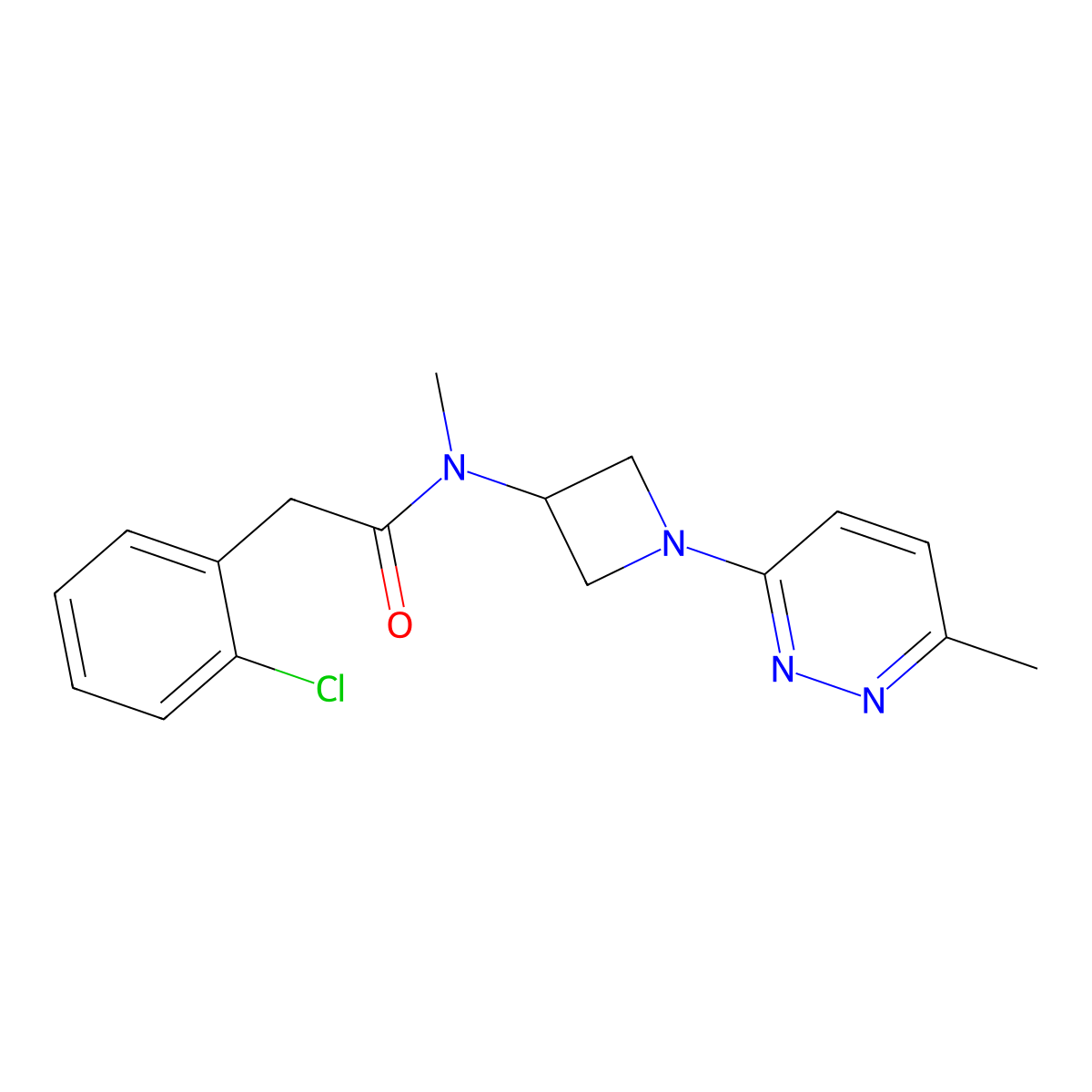 2-(2-chlorophenyl)-N-methyl-N-[1-(6-methylpyridazin-3-yl)azetidin-3-yl]acetamide molecular structure, CAS 2415488-39-8