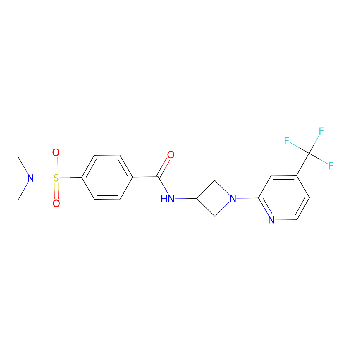 4-(dimethylsulfamoyl)-N-{1-[4-(trifluoromethyl)pyridin-2-yl]azetidin-3-yl}benzamide molecular structure, CAS 2415488-43-4