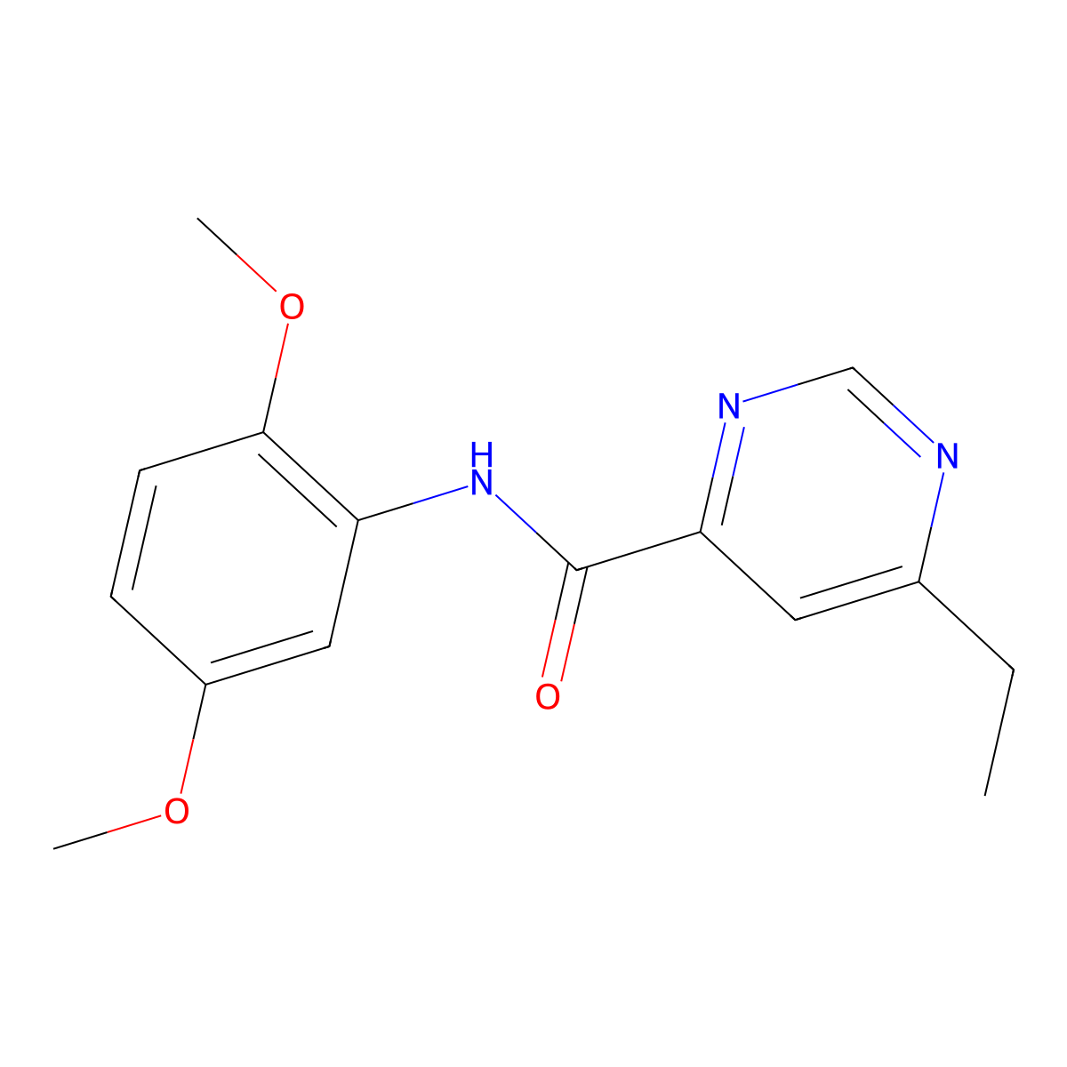 N-(2,5-dimethoxyphenyl)-6-ethylpyrimidine-4-carboxamide molecular structure, CAS 2415488-73-0