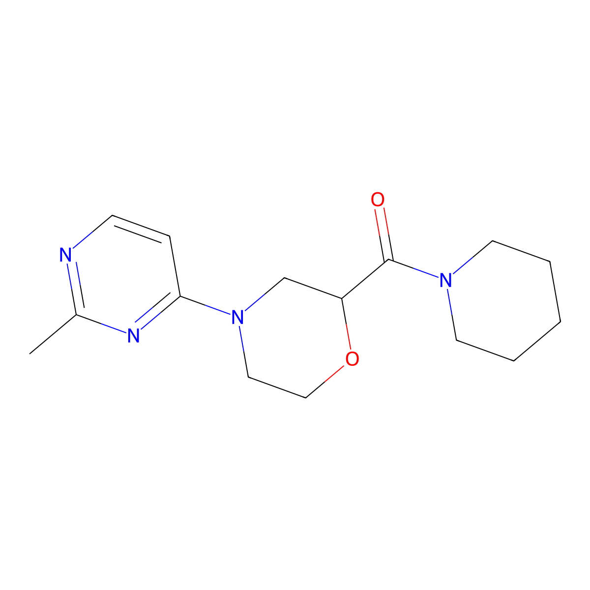 4-(2-Methylpyrimidin-4-yl)-2-(piperidine-1-carbonyl)morpholine molecular structure, CAS 2415488-85-4