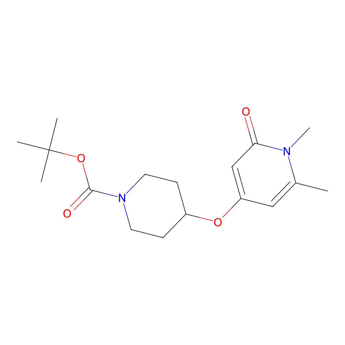 Tert-butyl 4-[(1,6-dimethyl-2-oxo-1,2-dihydropyridin-4-yl)oxy]piperidine-1-carboxylate molecular structure, CAS 2415488-88-7