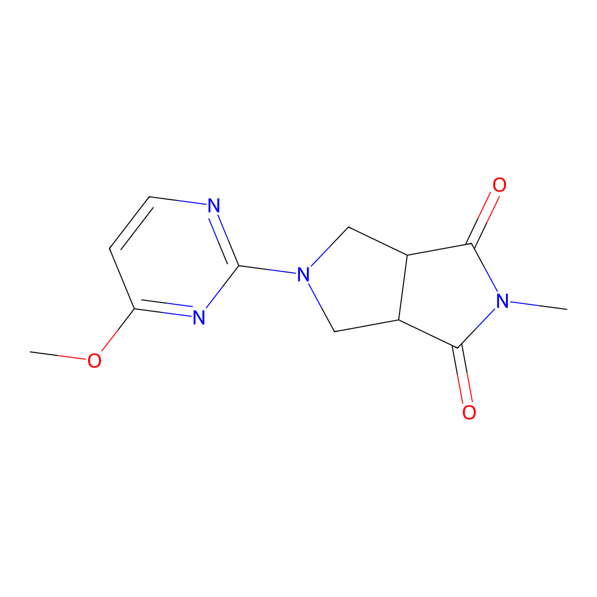 5-(4-Methoxypyrimidin-2-yl)-2-methyl-octahydropyrrolo[3,4-c]pyrrole-1,3-dione molecular structure, CAS 2415489-05-1