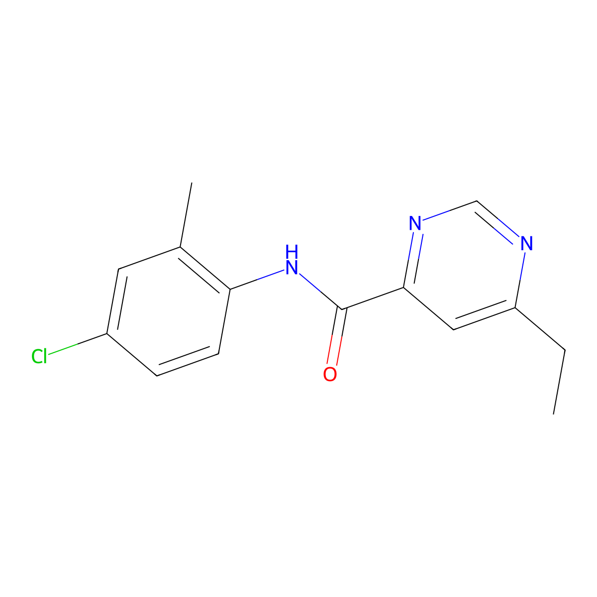 N-(4-Chloro-2-methylphenyl)-6-ethylpyrimidine-4-carboxamide molecular structure, CAS 2415489-07-3