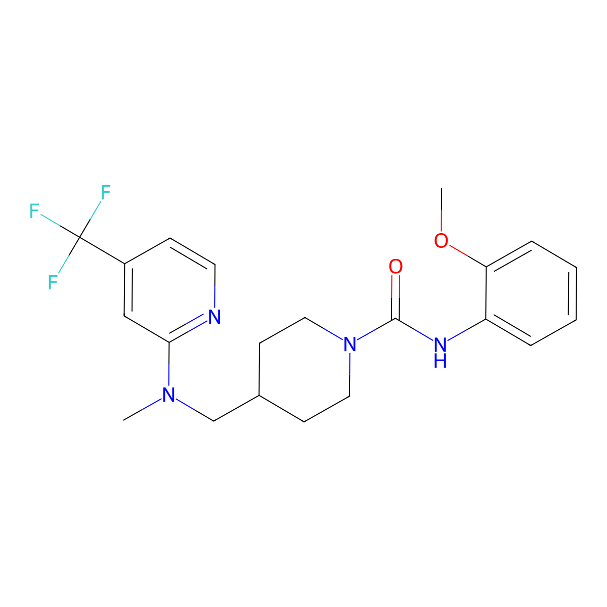 N-(2-methoxyphenyl)-4-({methyl[4-(trifluoromethyl)pyridin-2-yl]amino}methyl)piperidine-1-carboxamide molecular structure, CAS 2415489-08-4