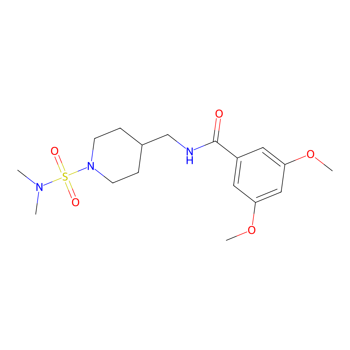 N-{[1-(dimethylsulfamoyl)piperidin-4-yl]methyl}-3,5-dimethoxybenzamide molecular structure, CAS 2415489-13-1