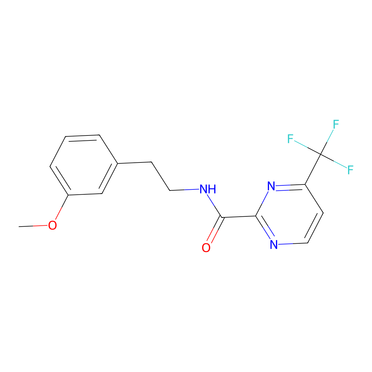 N-[2-(3-methoxyphenyl)ethyl]-4-(trifluoromethyl)pyrimidine-2-carboxamide molecular structure, CAS 2415489-18-6