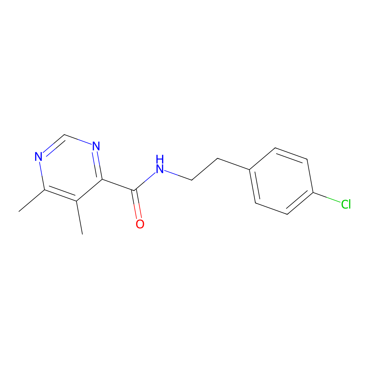 N-[2-(4-Chlorophenyl)ethyl]-5,6-dimethylpyrimidine-4-carboxamide molecular structure, CAS 2415489-23-3