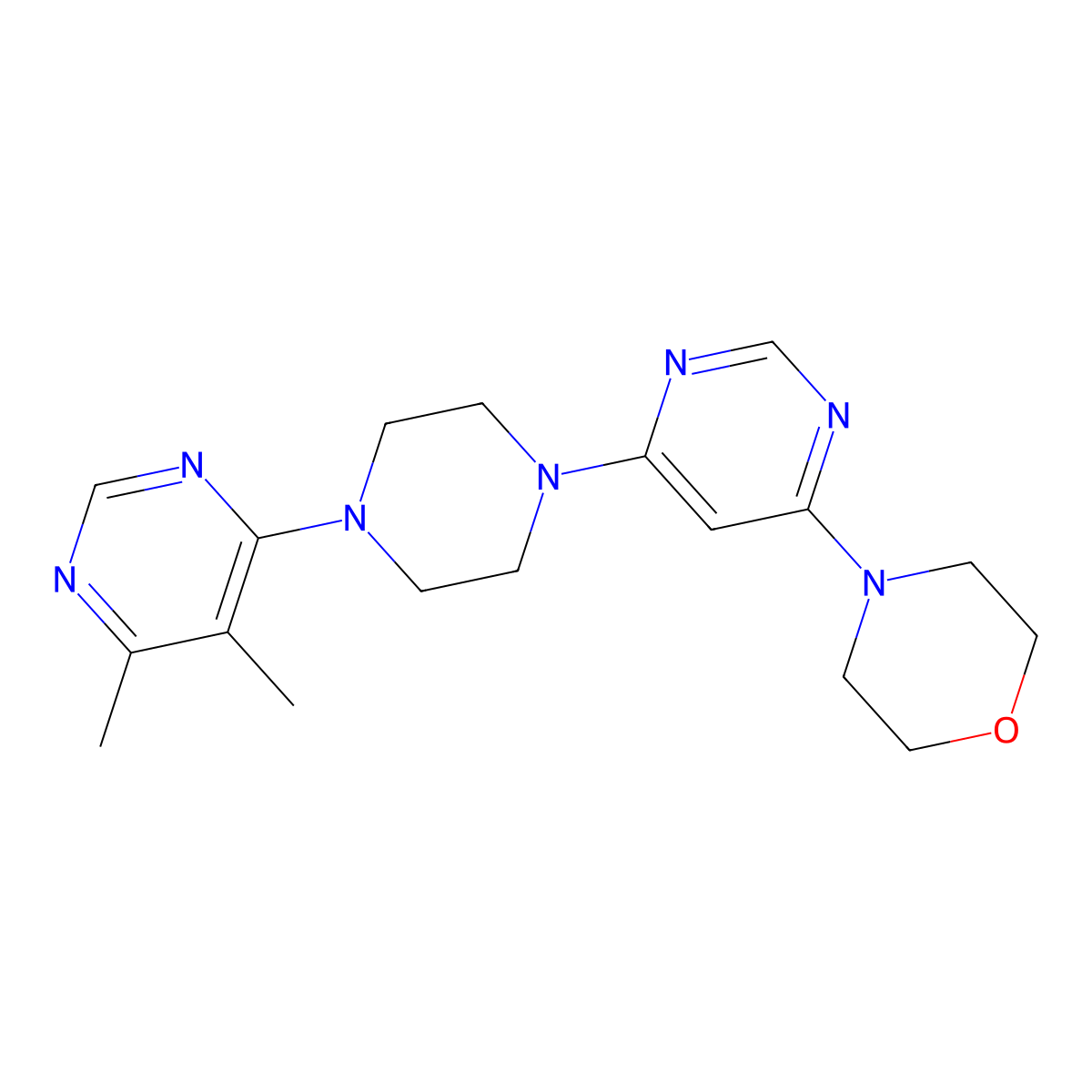 4-{6-[4-(5,6-Dimethylpyrimidin-4-yl)piperazin-1-yl]pyrimidin-4-yl}morpholine molecular structure, CAS 2415489-24-4