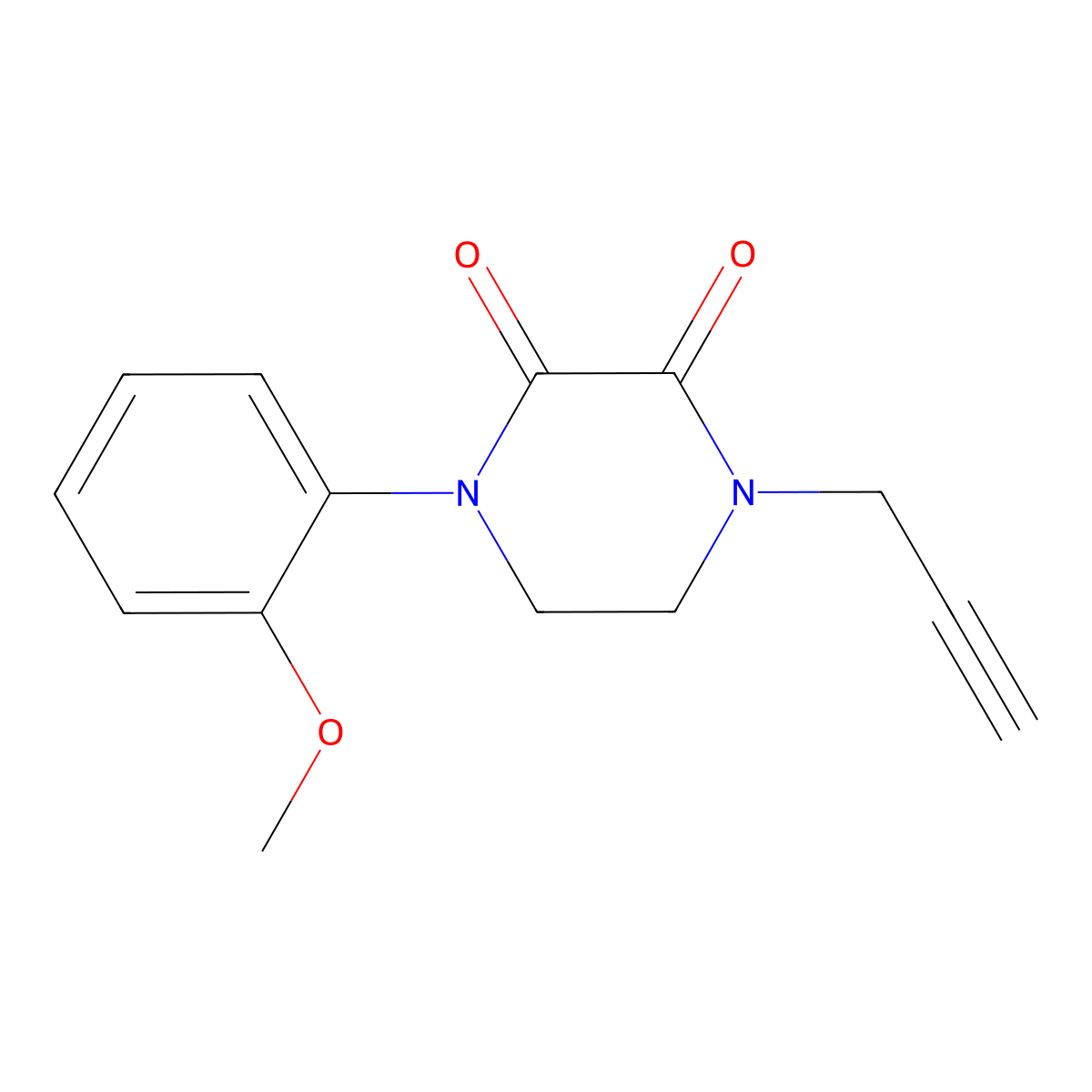 1-(2-Methoxyphenyl)-4-(prop-2-yn-1-yl)piperazine-2,3-dione molecular structure, CAS 2415489-25-5