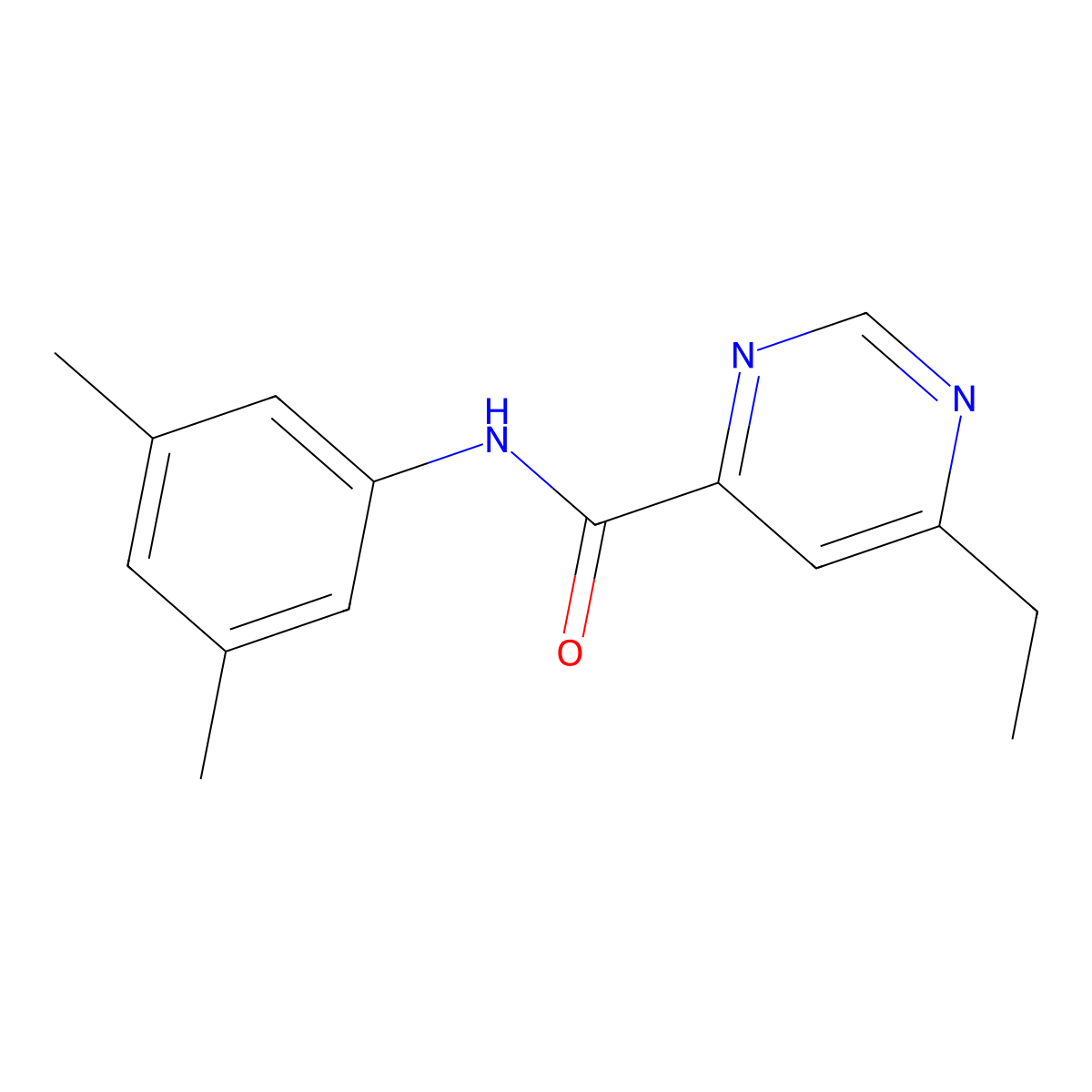 N-(3,5-Dimethylphenyl)-6-ethylpyrimidine-4-carboxamide molecular structure, CAS 2415489-29-9
