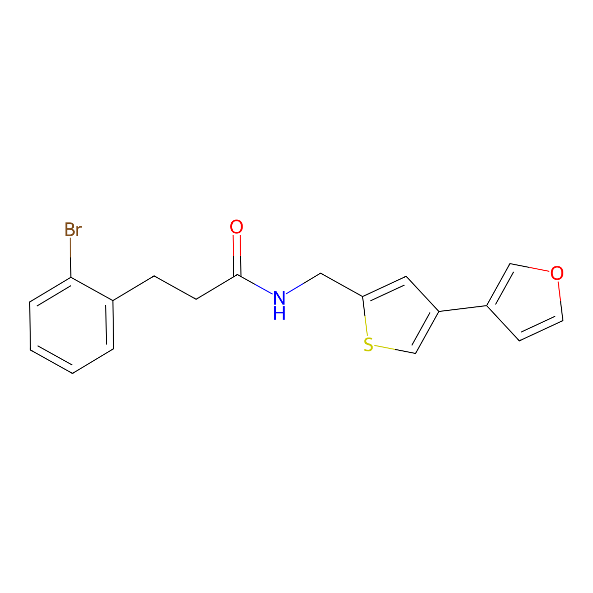 3-(2-bromophenyl)-N-{[4-(furan-3-yl)thiophen-2-yl]methyl}propanamide molecular structure, CAS 2415489-39-1