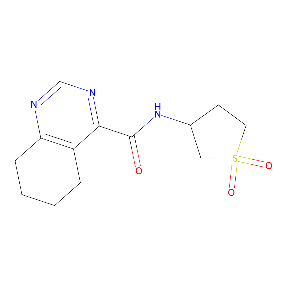 N-(1,1-dioxo-1lambda6-thiolan-3-yl)-5,6,7,8-tetrahydroquinazoline-4-carboxamide molecular structure, CAS 2415489-40-4