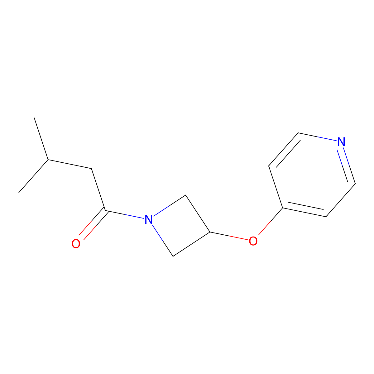 3-Methyl-1-[3-(pyridin-4-yloxy)azetidin-1-yl]butan-1-one molecular structure, CAS 2415489-55-1
