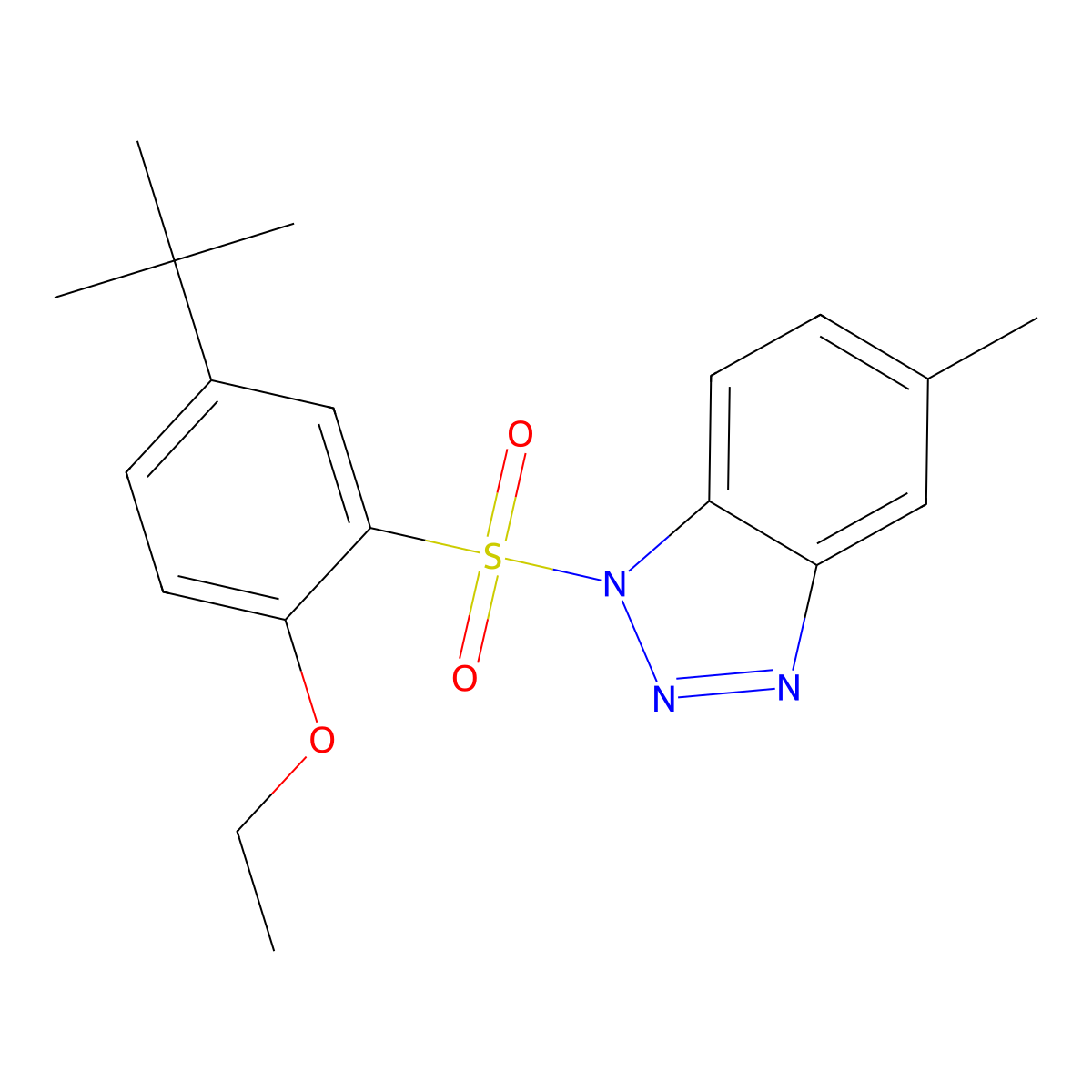 1-(5-tert-butyl-2-ethoxybenzenesulfonyl)-5-methyl-1H-1,2,3-benzotriazole molecular structure, CAS 2415489-74-4