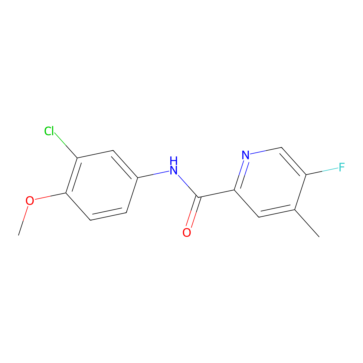 N-(3-Chloro-4-methoxyphenyl)-5-fluoro-4-methylpyridine-2-carboxamide molecular structure, CAS 2415489-81-3