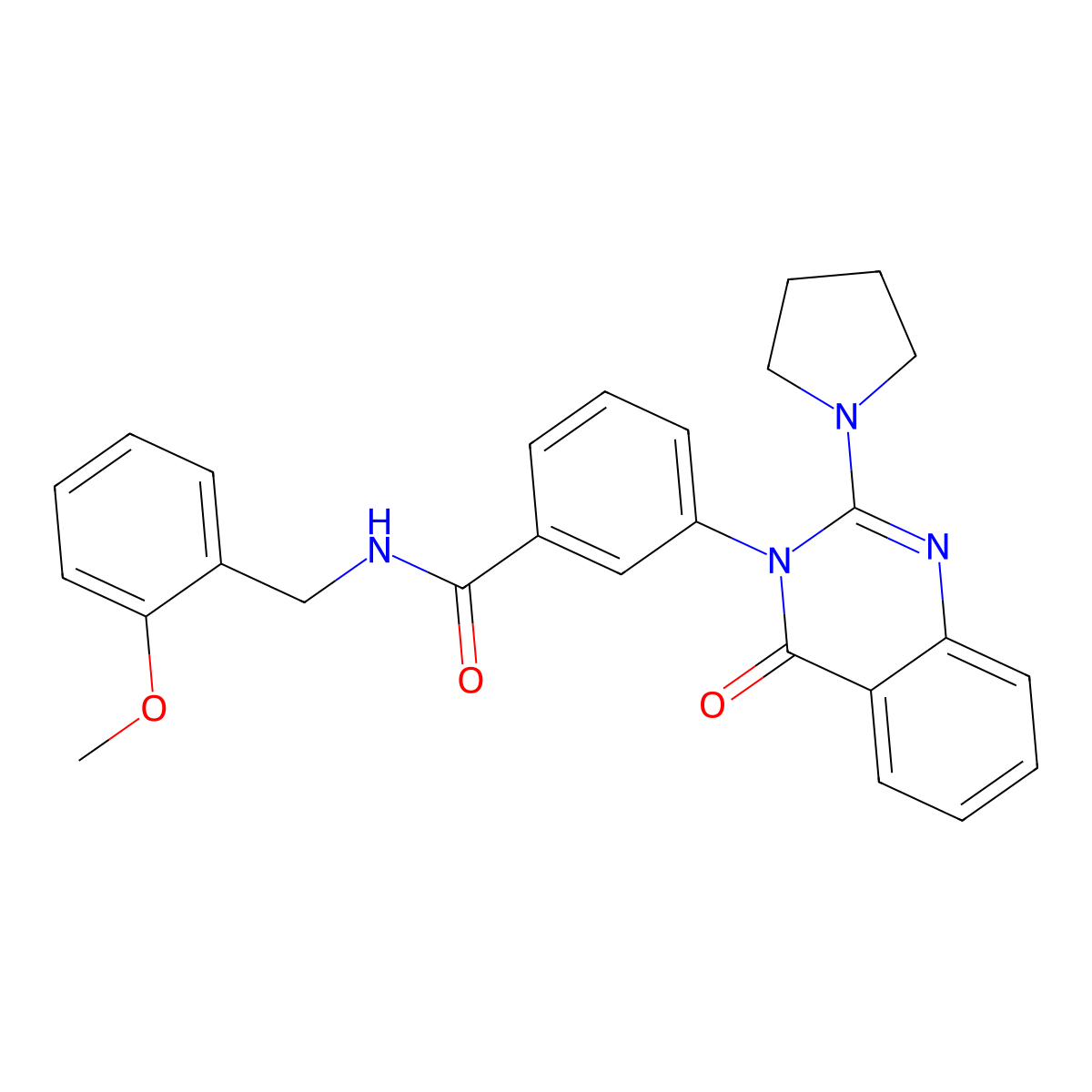 N-[(2-methoxyphenyl)methyl]-3-[4-oxo-2-(pyrrolidin-1-yl)-3,4-dihydroquinazolin-3-yl]benzamide molecular structure, CAS 2415489-91-5