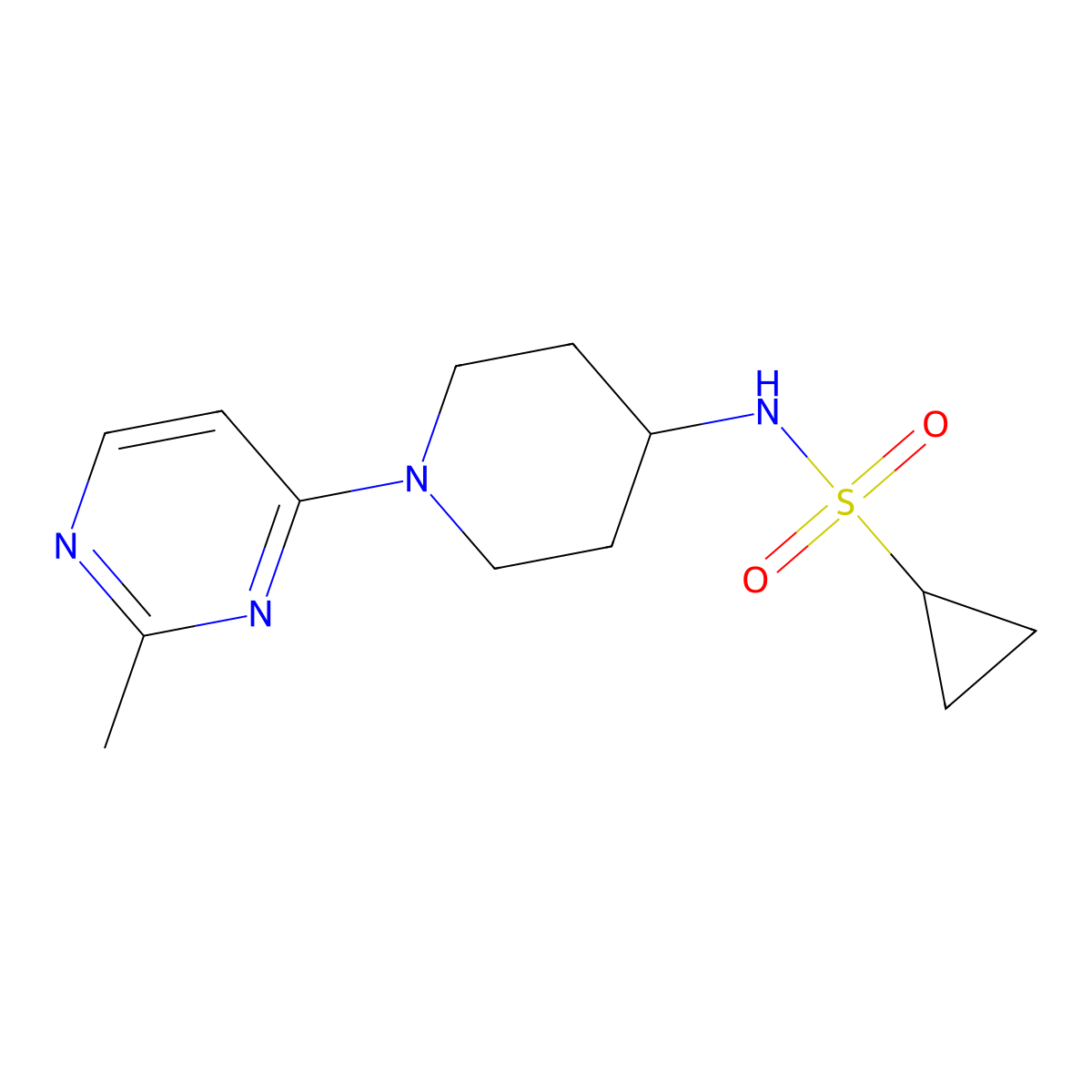 N-[1-(2-Methylpyrimidin-4-yl)piperidin-4-yl]cyclopropanesulfonamide molecular structure, CAS 2415489-98-2