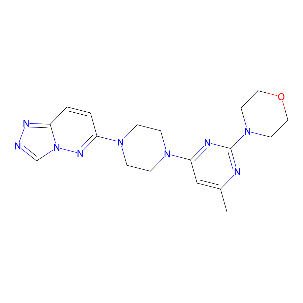 4-[4-Methyl-6-(4-{[1,2,4]triazolo[4,3-b]pyridazin-6-yl}piperazin-1-yl)pyrimidin-2-yl]morpholine molecular structure, CAS 2415489-99-3