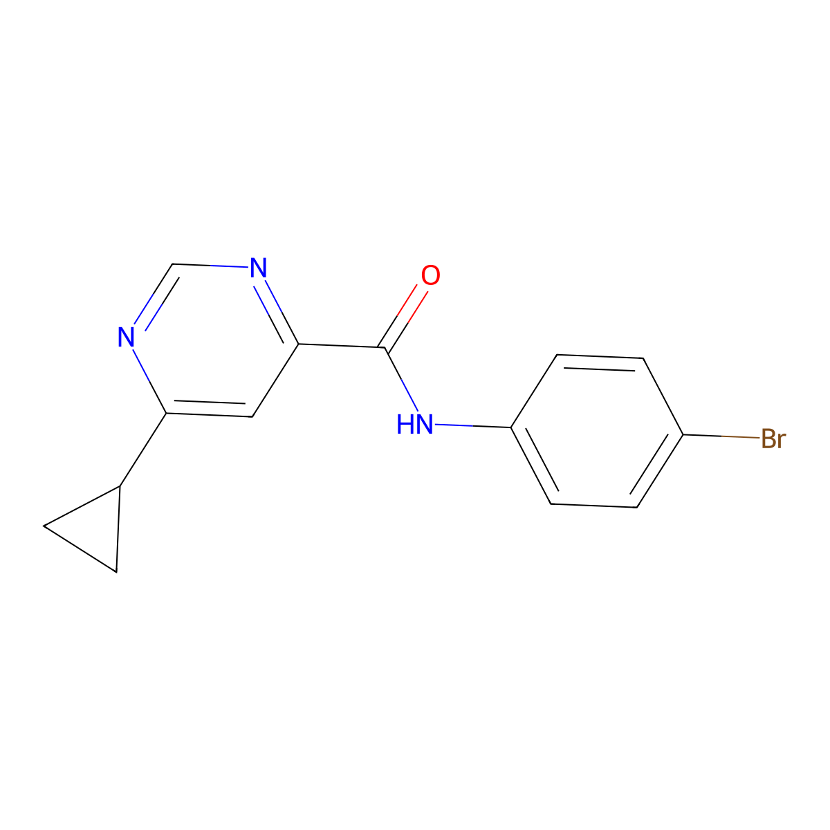 N-(4-Bromophenyl)-6-cyclopropylpyrimidine-4-carboxamide molecular structure, CAS 2415490-01-4