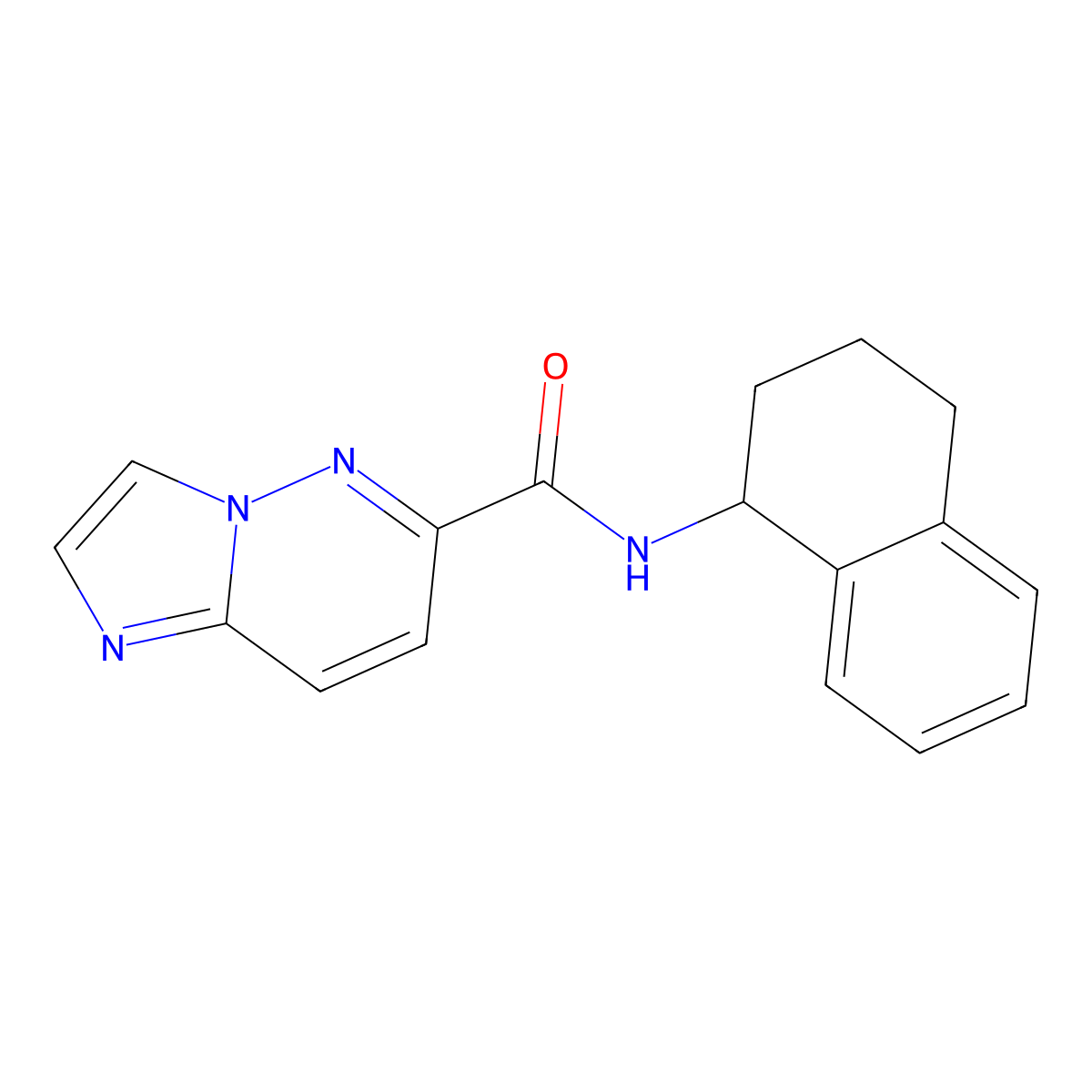N-(1,2,3,4-tetrahydronaphthalen-1-yl)imidazo[1,2-b]pyridazine-6-carboxamide molecular structure, CAS 2415490-08-1