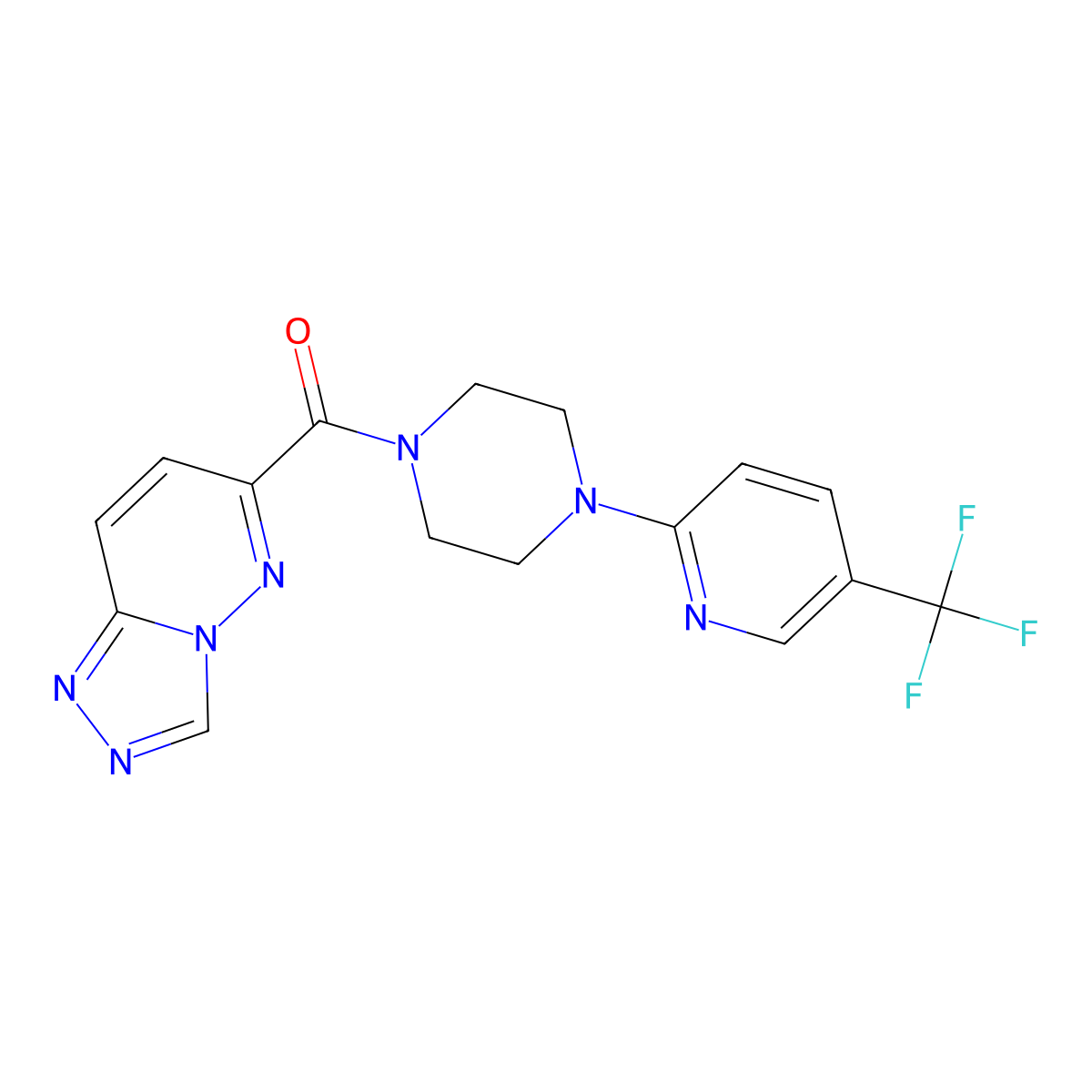 1-{[1,2,4]Triazolo[4,3-b]pyridazine-6-carbonyl}-4-[5-(trifluoromethyl)pyridin-2-yl]piperazine molecular structure, CAS 2415490-28-5