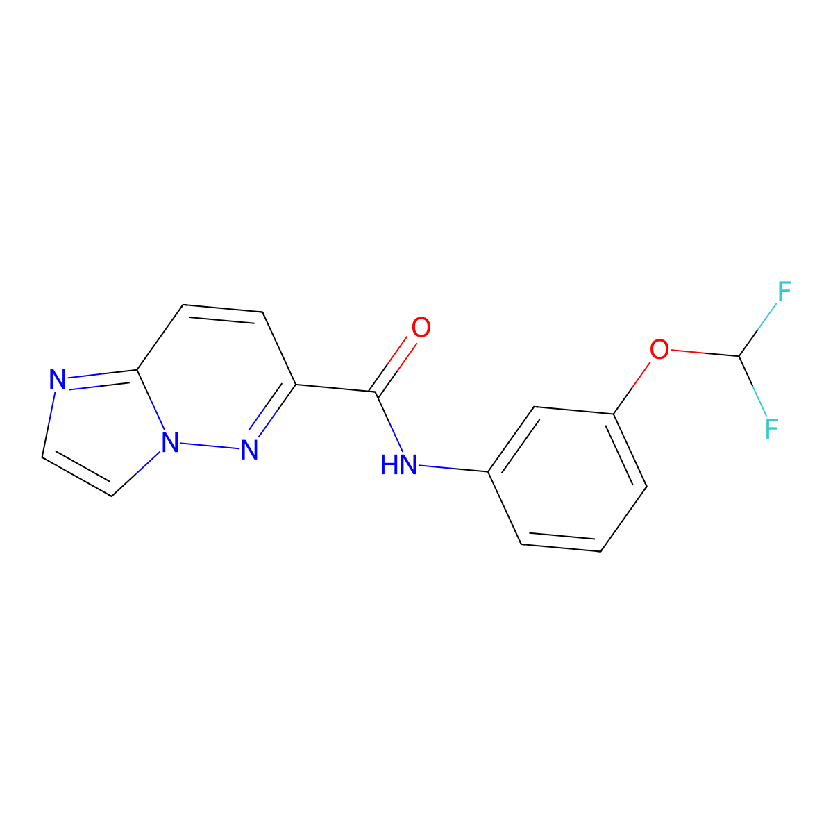N-[3-(difluoromethoxy)phenyl]imidazo[1,2-b]pyridazine-6-carboxamide molecular structure, CAS 2415490-32-1