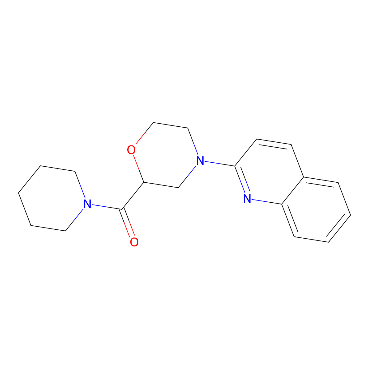 2-[2-(Piperidine-1-carbonyl)morpholin-4-yl]quinoline molecular structure, CAS 2415490-57-0