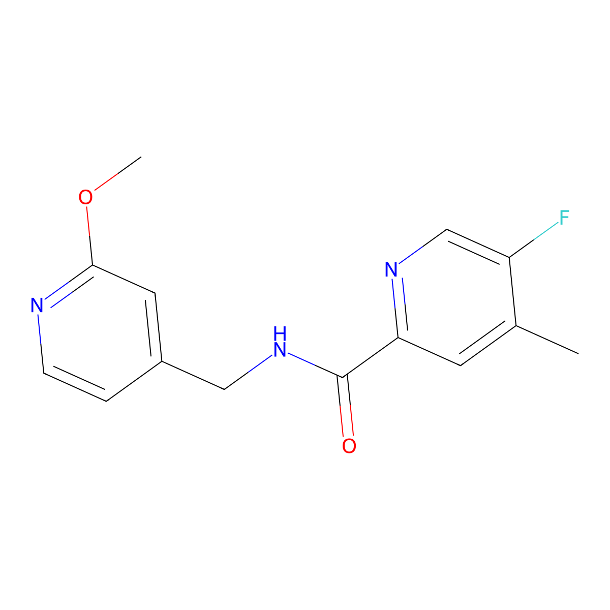 5-Fluoro-N-[(2-methoxypyridin-4-yl)methyl]-4-methylpyridine-2-carboxamide molecular structure, CAS 2415490-59-2