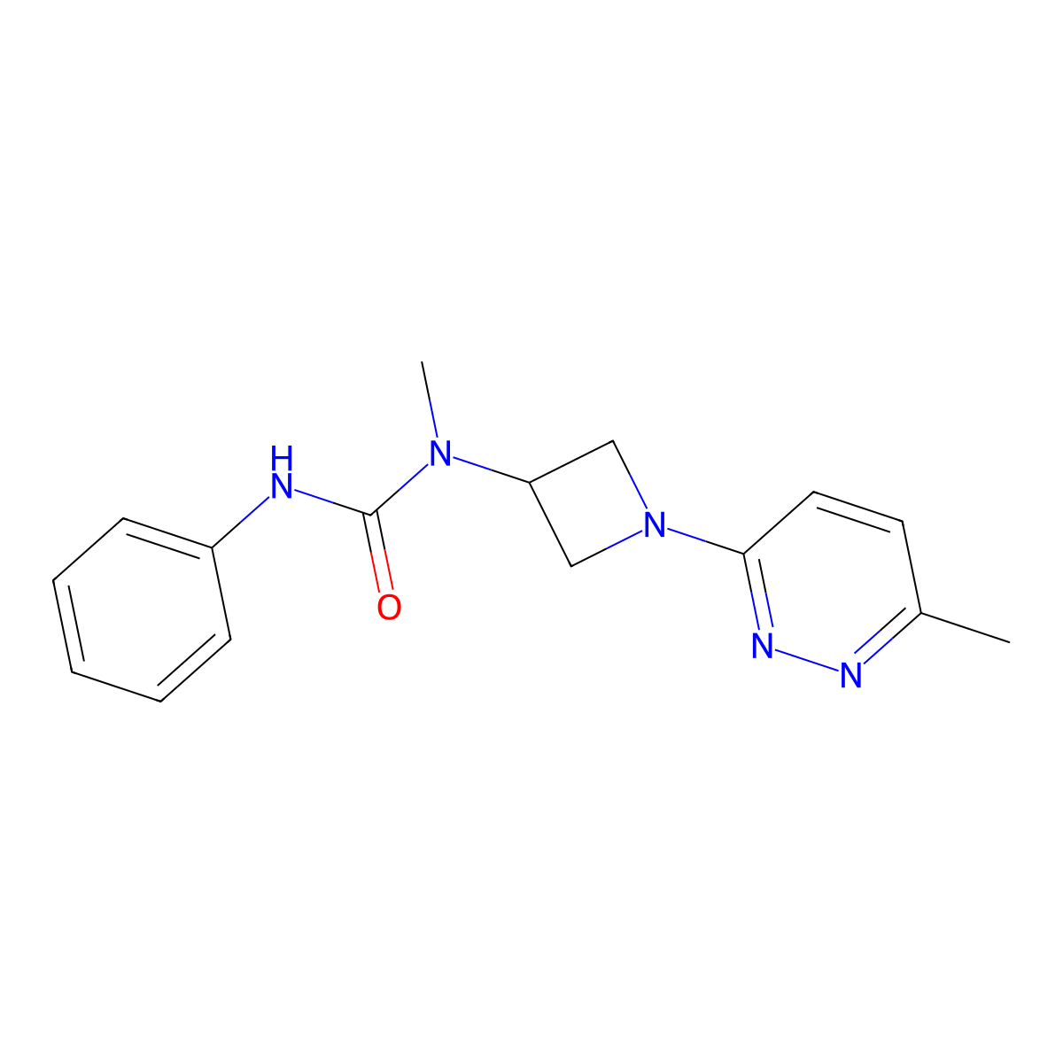 3-Methyl-3-[1-(6-methylpyridazin-3-yl)azetidin-3-yl]-1-phenylurea molecular structure, CAS 2415490-69-4