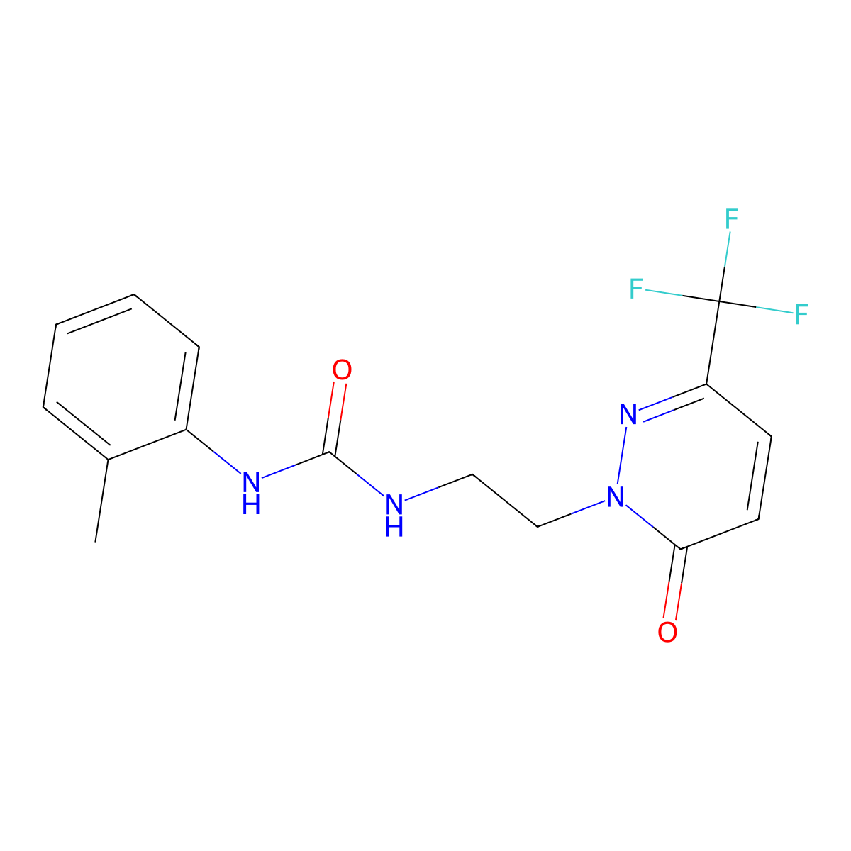 1-(2-Methylphenyl)-3-{2-[6-oxo-3-(trifluoromethyl)-1,6-dihydropyridazin-1-yl]ethyl}urea molecular structure, CAS 2415490-79-6