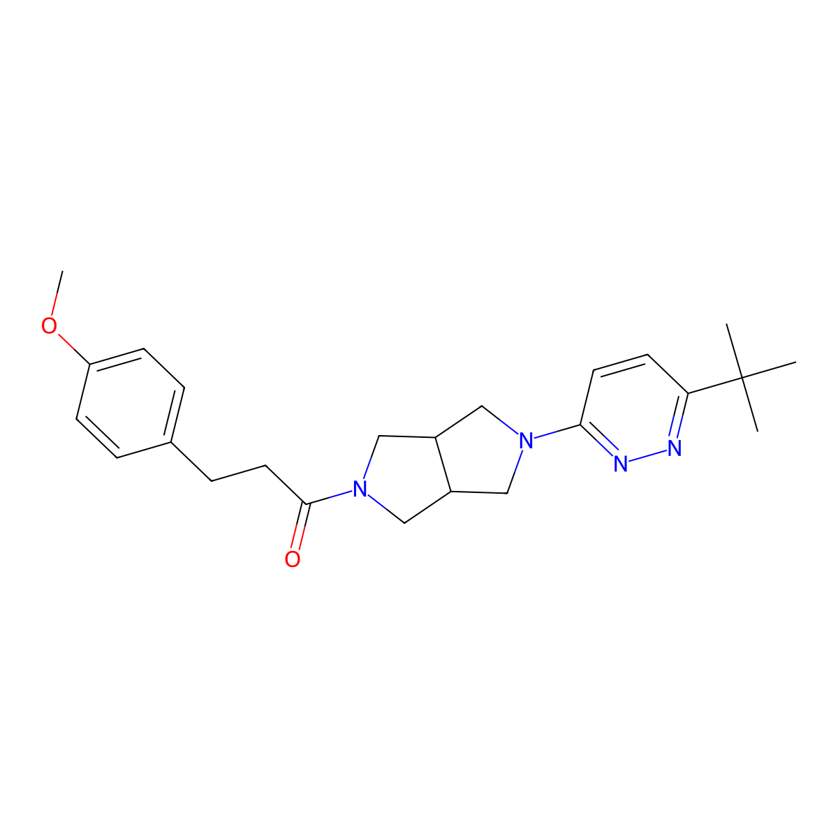 1-[5-(6-Tert-butylpyridazin-3-yl)-octahydropyrrolo[3,4-c]pyrrol-2-yl]-3-(4-methoxyphenyl)propan-1-one molecular structure, CAS 2415490-82-1